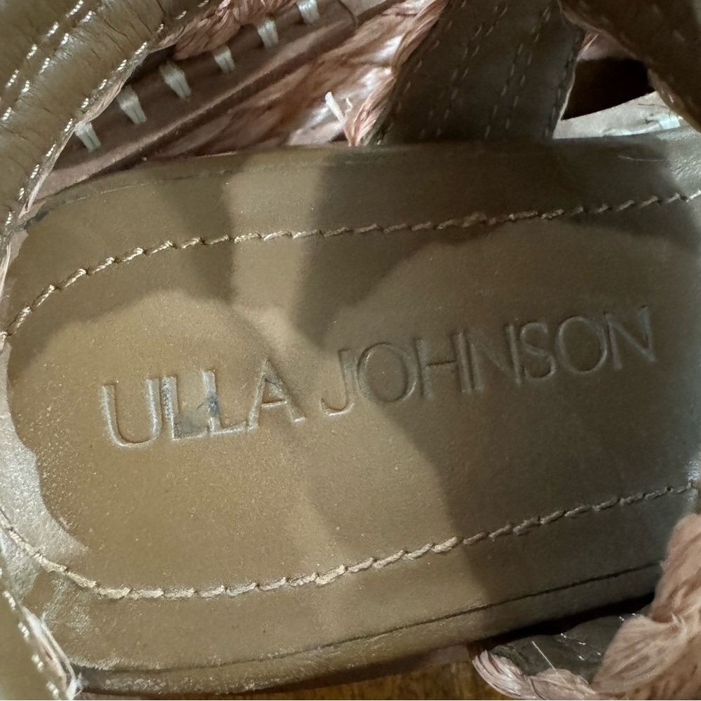 ULLA JOHNSON Gemma Flatform Espadrille Raffia  Sandals Terracotta Size 37 - Picture 6 of 9